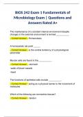 BUNDLE for BIOS 242 Exam 1 Fundamentals of Microbiology Exam | Questions and Answers Rated A+