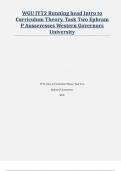 WGU IYT2 |Running head Intro to Curriculum Theory| Task Two Ephram P Ausseresses Western Governors University