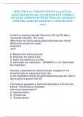 HESI CRITICAL CARE RN NEWEST 2024 ACTUAL  EXAM TEST BANK 200+ QUESTIONS AND CORRECT  DETAILED ANSWERS WITH RATIONALES (VERIFIED  ANSWERS) ALREADY GRADED A+ UPDATED MAY  2024!