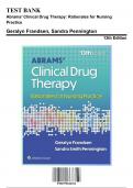 Test Bank - Abrams’ Clinical Drug Therapy: Rationales for Nursing Practice, 13th Edition (Frandsen, 2025), 9781975222321, Chapter 1-61 All Chapters