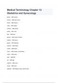 Medical Terminology Chapter 13: Obstetrics and Gynecology Exam Questions and Answers 2024( A+ GRADED 100% VERIFIED).