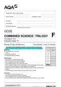 2023 AQA GCSE COMBINED SCIENCE: TRILOGY 8464/C/1F Chemistry  Paper 1F Question Paper & Mark scheme (Merged) June 2023 [VERIFIED]