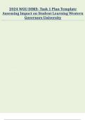 2024 WGU DIM3 |Task 1 Plan Template Assessing Impact on Student Learning| Western Governors University