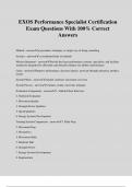 EXOS Performance Specialist Certification Exam Questions With 100% Correct Answers