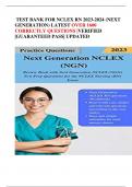 TEST BANK FOR NCLEX RN 2023-2024 (NEXT GENERATION) LATEST OVER 1600 CORRECTLY QUESTIONS |VERIFIED |GUARANTEED PASS| UPDATED