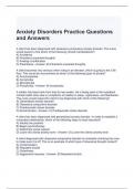 Anxiety Disorders Practice Questions and Answers