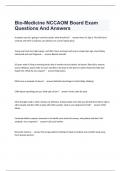 Bio-Medicine NCCAOM Board Exam Questions And Answers