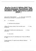 Baylor Scott & White EKG Test Comprehensive Questions with Answers 100% Accuracy|Latest 2024 |   what are the 7 lethal rhythms?              - v fib, v tach, asystole, PEA, idioventricular, 2nd degree T2, complete heart block  #4              - P-R interv