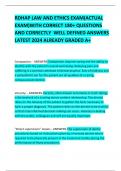 RDHAP LAW AND ETHICS EXAM(ACTUAL EXAM)WITH CORRECT 180+ QUESTIONS AND CORRECTLY  WELL DEFINED ANSWERS LATEST 2024 ALREADY GRADED A+     