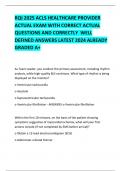 RQI 2025 ACLS HEALTHCARE PROVIDER ACTUAL EXAM WITH CORRECT ACTUAL QUESTIONS AND CORRECTLY  WELL DEFINED ANSWERS LATEST 2024 ALREADY GRADED A+ 