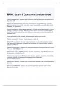 HFHC Exam 4 Questions and Answers