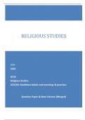 OCR 2023 GCSE Religious Studies J625/04: Buddhism beliefs and teachings & practices