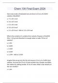 Chem 104 Final Exam 2024 Questions and answers latest update