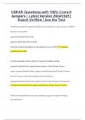 USPAP Questions with 100% Correct Answers | Latest Version 2024/2025 | Expert Verified | Ace the Test