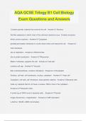 AQA GCSE Trilogy B1 Cell Biology Exam Questions and Answers