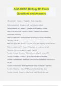 AQA GCSE Biology B1 Exam Questions and Answers