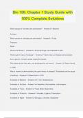 Bio 150: Chapter 1 Study Guide with 100% Complete Solutions