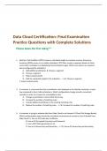 Data Cloud Certification: Final Examination  Practice Questions with Complete Solutions