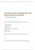 Data Cloud Consultant Certification Exam with  Complete Solutions merged 2024