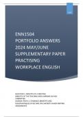 ENN1504 Portfolio answers. 2024 May/June supplementary Paper with answers. Duration 3 days. 100% Trusted and Reliable answers...........................  QUESTION 1: MINUTES OF A MEETING .......... MINUTES OF THE TEACHING AND LEARNING AD HOC COMMITTEE  ..