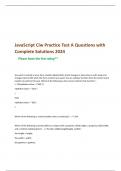 JavaScript Ciw Practice Test A Questions with  Complete Solutions 2024