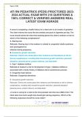 ATI RN PEDIATRICS (PEDS) PROCTORED 2023-2024 ACTUAL EXAM WITH 210 QUESTIONS & 100- CORRECT & VERIFIED ANSWERS REAL LATEST EXAM AGRADE