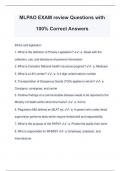 MLPAO EXAM review Questions with 100% Correct Answers