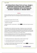 ATI PEDIATRICS PRACTICE ACTUAL EXAM 5 VERSIONS QUESTIONS AND CORRECT DETAILED ANSWERS WITH RATIONALES ALREADY GRADED A+ BRAND NEW!!