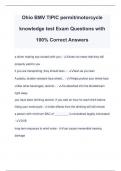 Ohio BMV TIPIC permit/motorcycle knowledge test Exam Questions with 100% Correct Answers