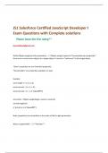 JS1 Salesforce Certified JavaScript Developer I Exam Questions with Complete solutions