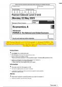 2023 Pearson Edexcel Level 3 GCE Economics A Advanced PAPER 2: The National and Global Economy Question Paper and Mark Scheme Combined Unveiling Excellence!!