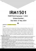 IRM1501 PORTFOLIO (ANSWERS) Semester 1 2024 - DISTINCTION GUARANTEED