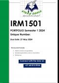 IRM1501 PORTFOLIO  MAY JUNE 2024 (QUALITY ANSWERS) Semester 1 2024