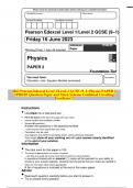 2023 Pearson Edexcel Level 1/Level 2 GCSE (9–1) Physics PAPER 2 1PH0/2F Question Paper and Mark Scheme Combined Unveiling Excellence!!