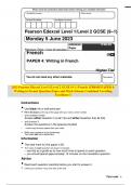 2023 Pearson Edexcel Level 1/Level 2 GCSE (9–1) French 1FR0/4H PAPER 4: Writing in French Question Paper and Mark Scheme Combined Unveiling Excellence!!