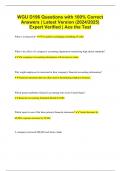 WGU D196 Questions with 100% Correct Answers | Latest Version (2024/2025) Expert Verified | Ace the Test