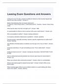 Leasing Exam Questions and Answers 2024 (Graded A)