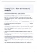 Leasing Exam - Hard Questions and Answers (Graded A)