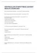 VENTRICULAR DYSRHYTMIAS (ADVENT HEALHT) EXAM 2024 