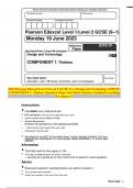 2023 Pearson Edexcel Level 1/Level 2 GCSE (9–1) Design and Technology 1DT0/1F COMPONENT 1: Timbers Question Paper and Mark Scheme Combined Unveiling Excellence!!