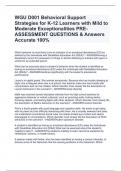 WGU D001 Behavioral Support Strategies for K-12 Learners with Mild to Moderate Exceptionalities PRE-ASSESSMENT QUESTIONS & Answers Accurate 100% 