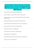 Florida State Funeral Director Felonies, Misdemeanors, Rules and Regulations | 100% Correct Answers | Verified | Latest 2024 Version