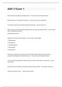 A&P 2 Exam 1 Chamberlain College Nursing  Question and answers verified to pass