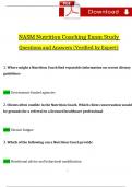 NASM Certified Nutrition Coach Exam Study Guide Questions and Answers (2024 / 2025) (Verified Answers) 