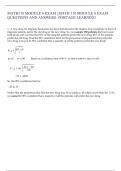 MATH110 MODULE 6 EXAM | MATH 110 MODULE 6 EXAM  QUESTIONS AND ANSWERS- PORTAGE LEARNING