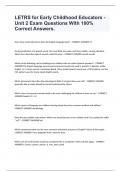 LETRS for Early Childhood Educators - Unit 2 Exam Questions With 100% Correct Answers.