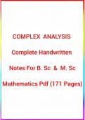 COMPLEX ANALYSIS  Complete  Handwritten  Notes For  B. Sc  &  M. Sc  Maths  Pdf (171 Pages)