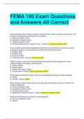 FEMA 100 Exam Questions and Answers All Correct 