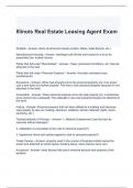 llinois Real Estate Leasing Agent Exam 2024 Questions and Answers - Graded A