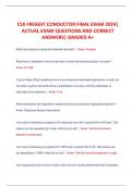 CSX FREIGHT CONDUCTOR FINAL EXAM 2024| ACTUAL EXAM QUESTIONS AND CORRECT ANSWERS| GRADED A+ 